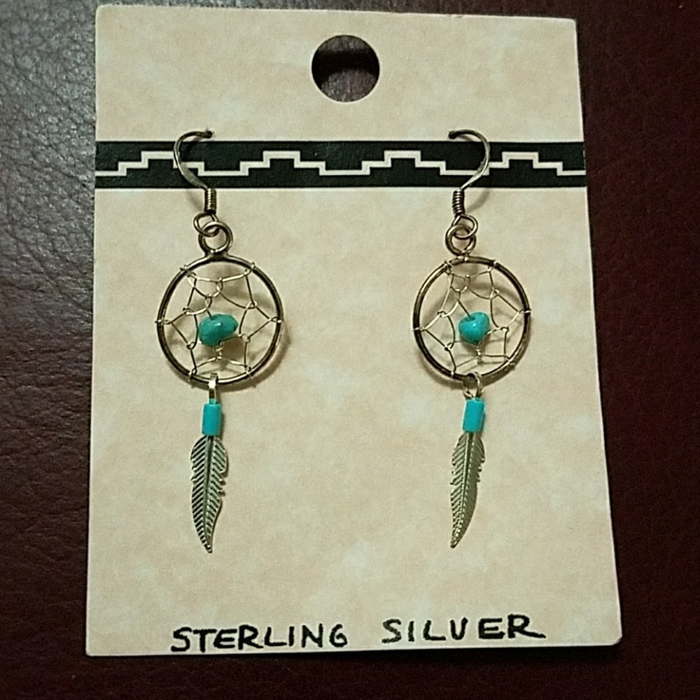 Dream Catcher Sterling Silver Earrings New